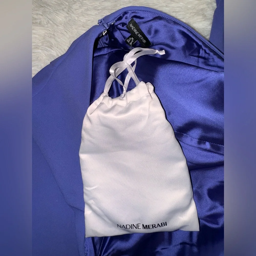 NWOT Nadine Merabi Lorrie Purple Wide Leg Jumpsuit size S 4 - Picture 6 of 9